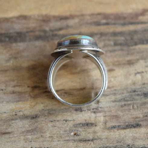 Will Denetdale - Navajo Turquoise Ring - Size 9