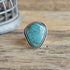 Rick Worker Size 10 Turquoise Ring - Navajo Sterling Silver