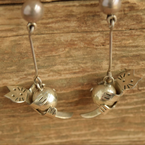 Kitty Cat Ball Drop Earrings