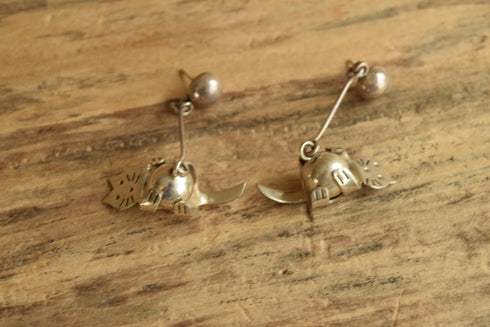 Kitty Cat Ball Drop Earrings