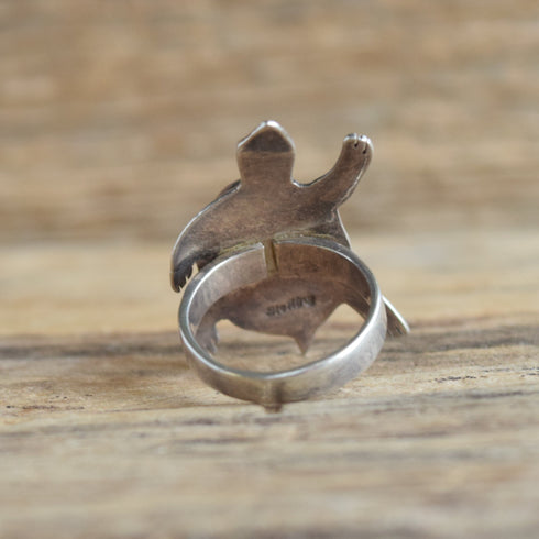 Turtle Coral Cobblestone Inlay Ring - Size 8.5