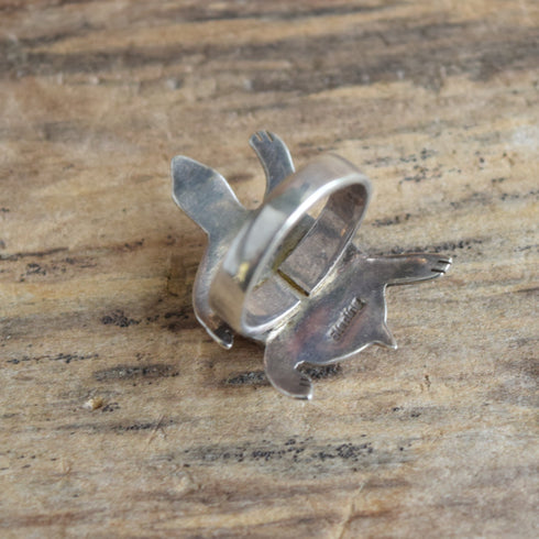 Turtle Coral Cobblestone Inlay Ring - Size 8.5