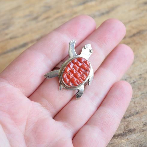 Turtle Coral Cobblestone Inlay Ring - Size 8.5