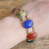Large Gemstone Scarab Bracelet - 14K Yellow Gold Filled