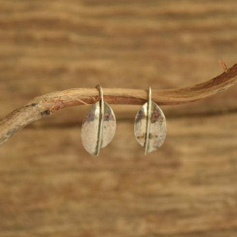 Hammered leaf dangle earrings
