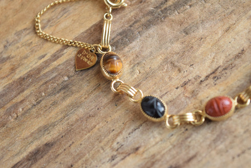 Tiny Scarab Bracelet - D'OR 12 K GF