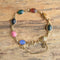 Vintage scarab beetle gemstone bracelet - gold filled