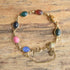 Vintage scarab beetle gemstone bracelet - gold filled