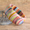 Sobral vibrant rainbow striped bullseye bangle