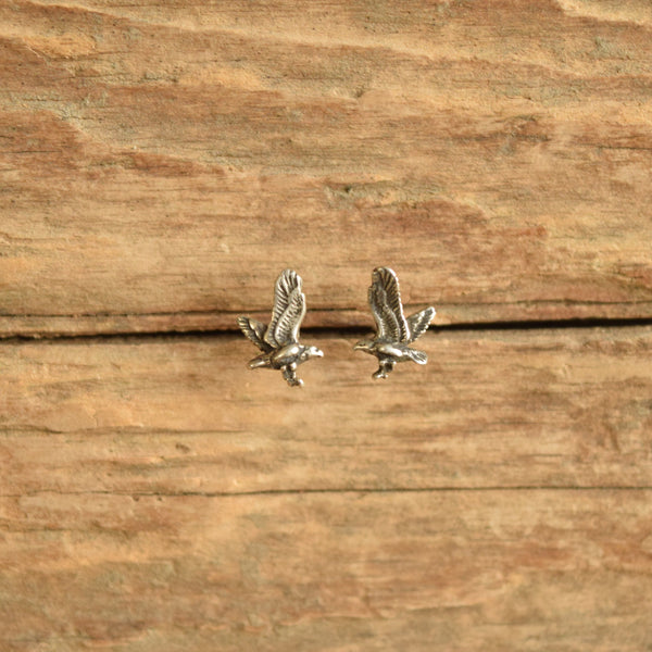 Flying Eagle shaped sterling silver earrings