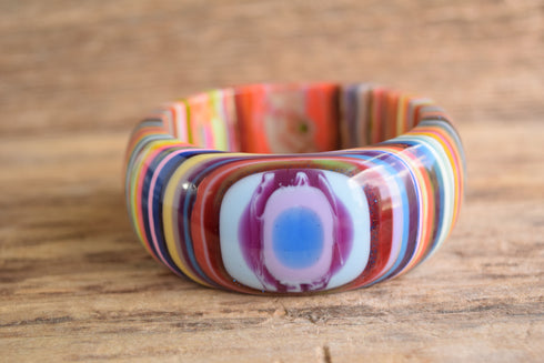 Sobral Jewelry Rainbow Layered Bullseye Bangle