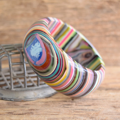 Carlos Sobral Striped layered plastic bangle bracelet