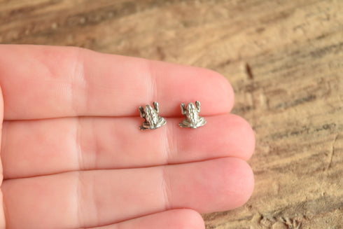 Frog Sterling Silver Studs