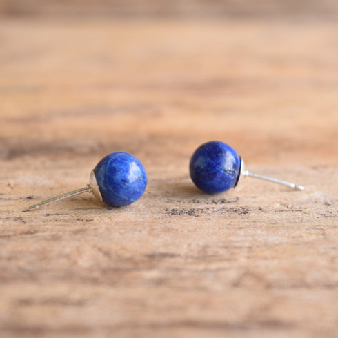 Lapis Lazuli Ball Earrings