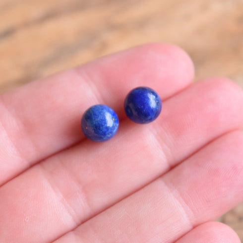 Lapis Lazuli Ball Earrings