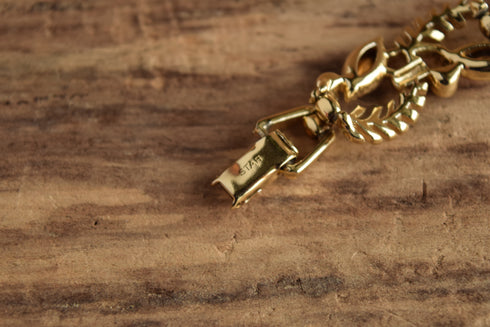 50's Leaf & Rhinestone Bracelet