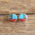 Turquoise and Spiny oyster inlay round Native American Earrings