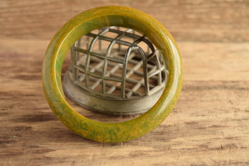 Marbled Green Bakelite Bangle