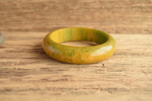 Marbled Green Bakelite Bangle