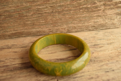 Marbled Green Bakelite Bangle
