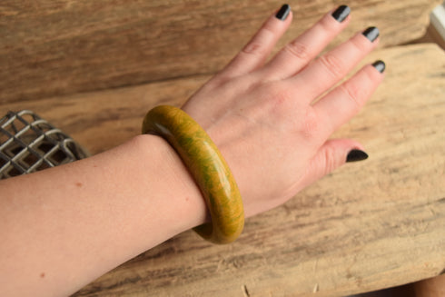 Marbled Green Bakelite Bangle