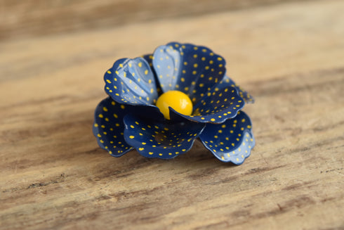 Blue & Yellow Flower Brooch