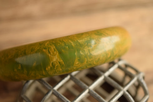 Marbled Green Bakelite Bangle