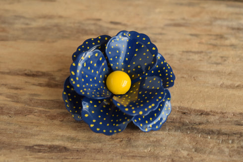 Blue & Yellow Flower Brooch