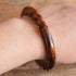 Carved Brown Marbled Bakelite Bangle