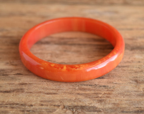 Orange Marbled Bakelite Bangle