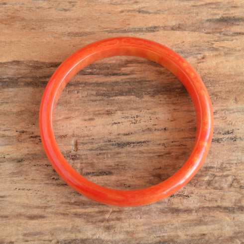 Orange Marbled Bakelite Bangle