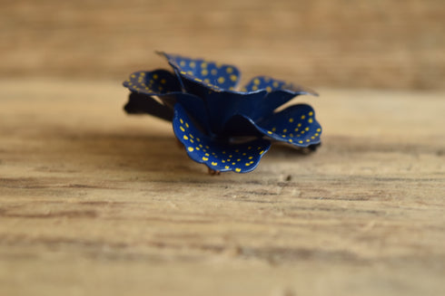 Blue & Yellow Flower Brooch
