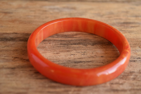 Orange Marbled Bakelite Bangle