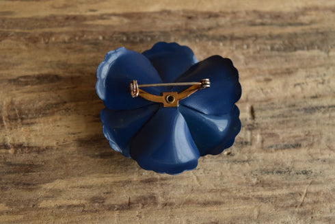 Blue & Yellow Flower Brooch