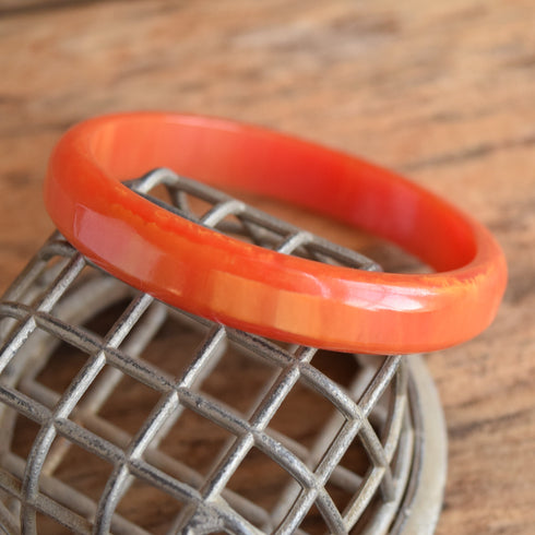 Orange Marbled Bakelite Bangle