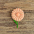 Vintage Peach Metal Flower Brooch