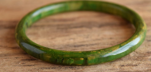 Green Marbled Bakelite Bangle