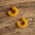 Yellow Octagon Bakelite Stud Earrings