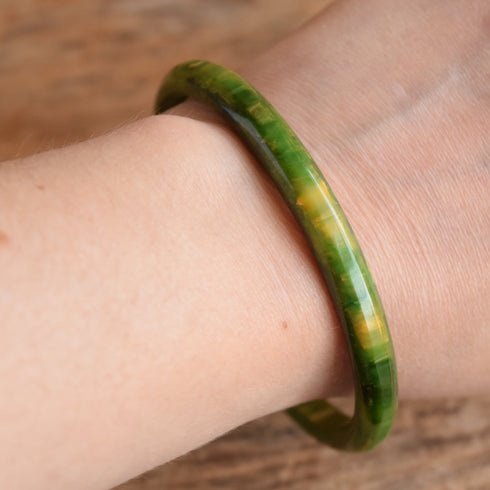 Green Marbled Bakelite Bangle