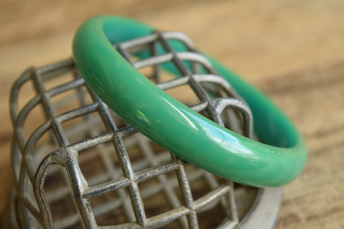Rare Teal Green Bakelite Bangle