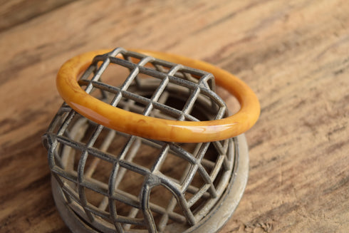Marbled Yellow Bakelite Bangle