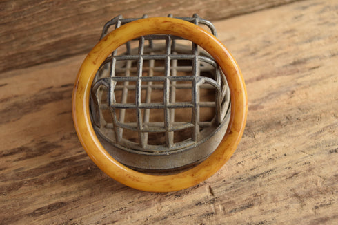 Marbled Yellow Bakelite Bangle