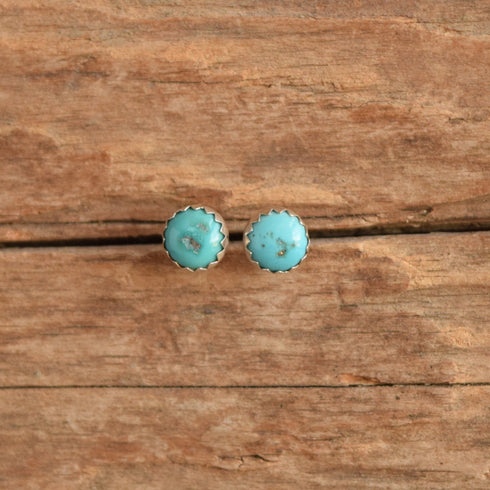 Turquoise Concho Shield Earrings