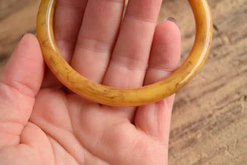 Marbled Yellow Bakelite Bangle