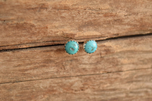 Turquoise Concho Shield Earrings