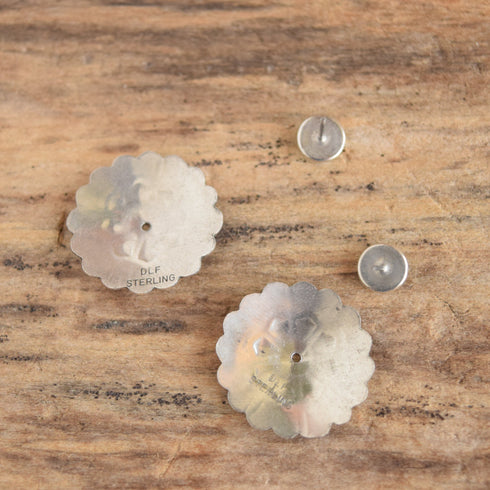 Turquoise Concho Shield Earrings