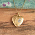 Valentine's Day Heart Shaped Gold Filled Vintage Locket Necklace