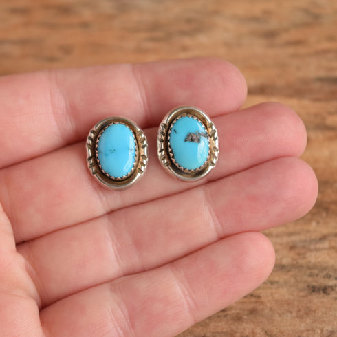 Oval Turquoise Stud Earrings