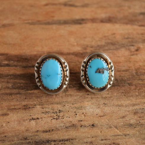 Oval Turquoise Stud Earrings