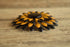 Black and Tan Flower Brooch